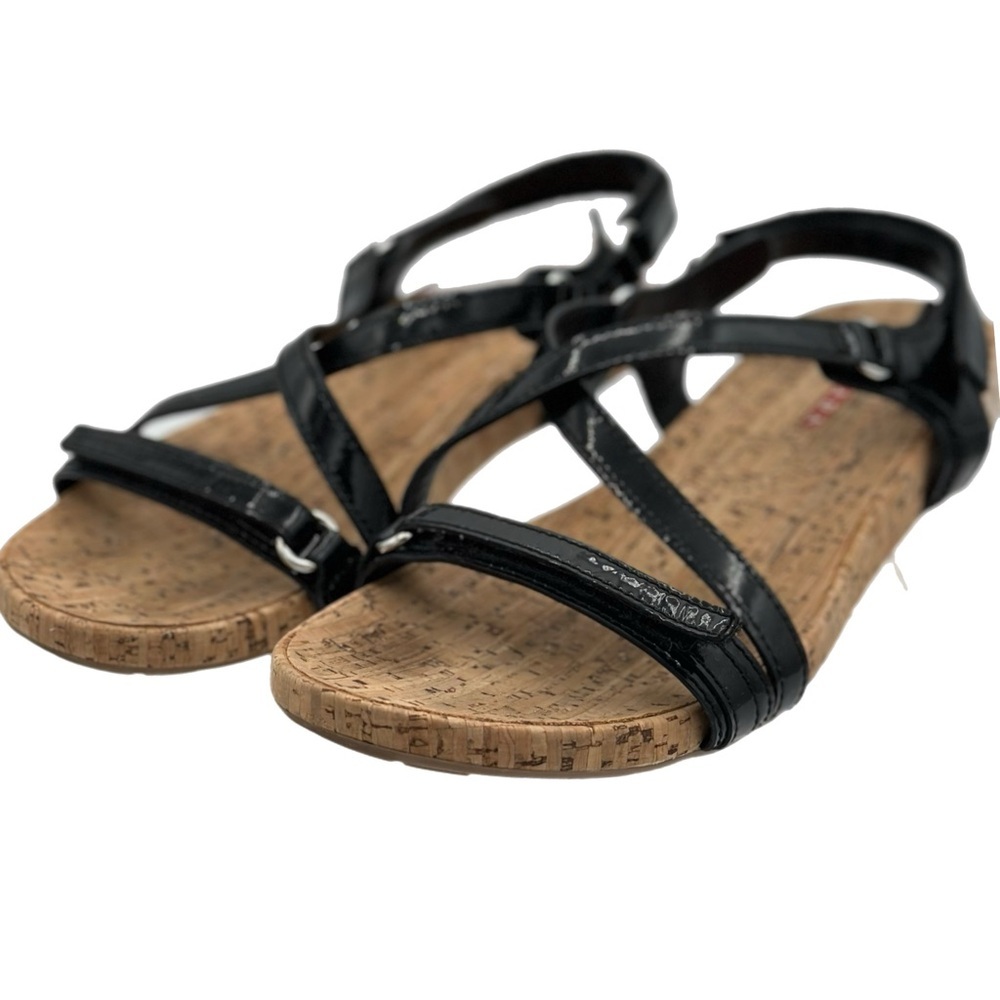 Prada Linea Rossa Cork & Patent Leather Strap Sandals | Size 39.5 - Picture 3 of 6